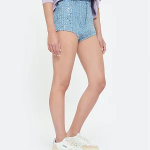 ROTATE Mini Short Coton Sequins Bleu 10