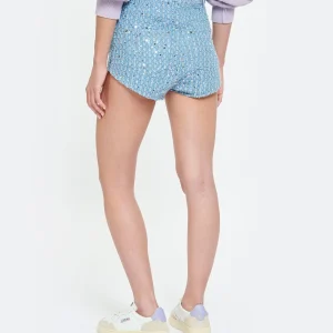 ROTATE Mini Short Coton Sequins Bleu 12