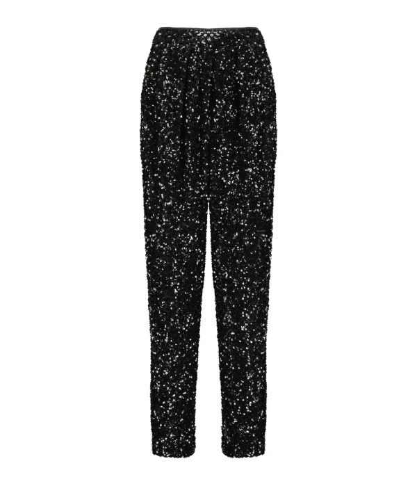 ROTATE Pantalon Taille Haute Sequins Noir 1