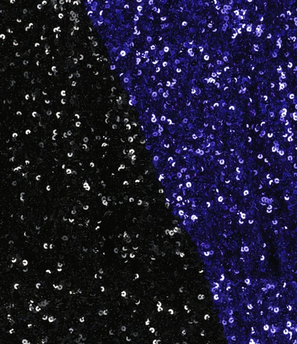 ROTATE Robe Mini Bicolore Sequins Noir Bleu 3