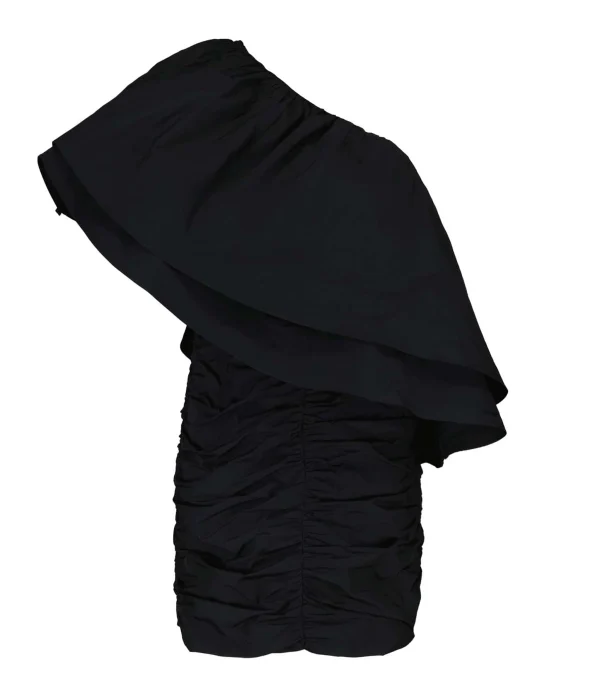 ROTATE Robe Asymétrique Plissée Noir 1