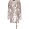 ROTATE Robe Wrap Bridget Sequin Argenté 17