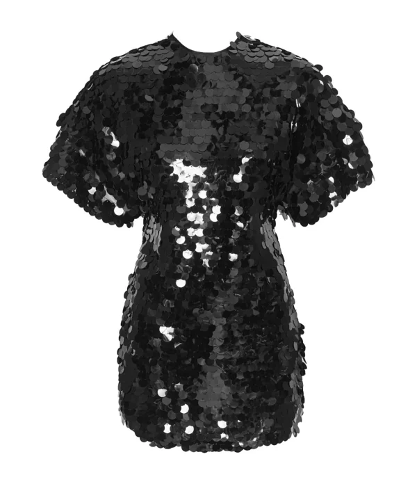 ROTATE Robe Mini Jasy Sequin Argenté 1