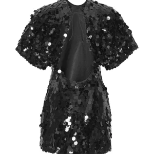 ROTATE Robe Mini Jasy Sequin Argenté 9