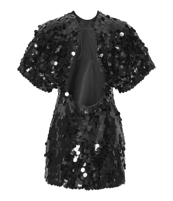 ROTATE Robe Mini Jasy Sequin Argenté 3