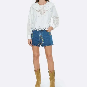 SELF PORTRAIT Blouse Broderie Anglaise Coton Blanc 14