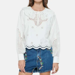 SELF PORTRAIT Blouse Broderie Anglaise Coton Blanc 12