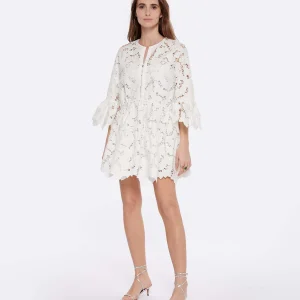 SELF PORTRAIT Robe Mini Dentelle Blanc 10