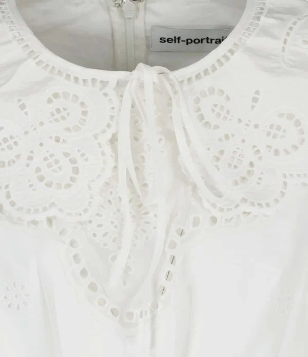 SELF PORTRAIT Robe Broderie Anglaise Coton Blanc 3