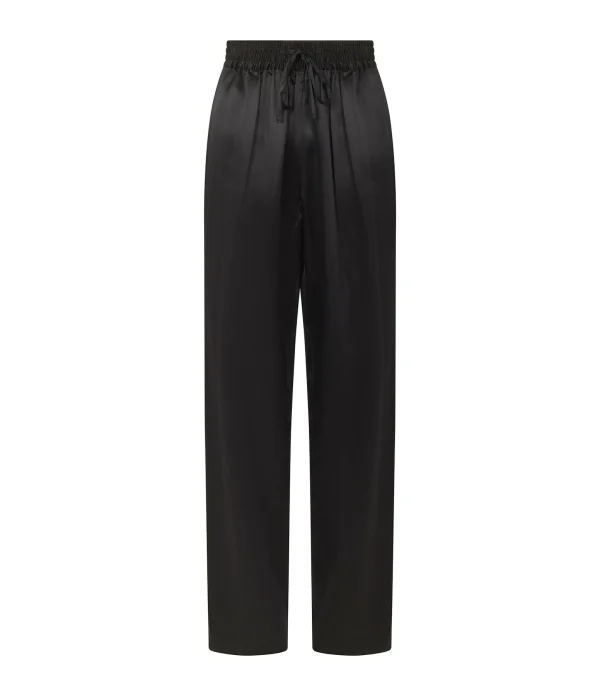 LOULOU STUDIO Pantalon Soma Soie Noir 1