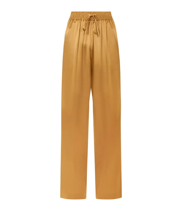 LOULOU STUDIO Pantalon Soma Soie Camel 1