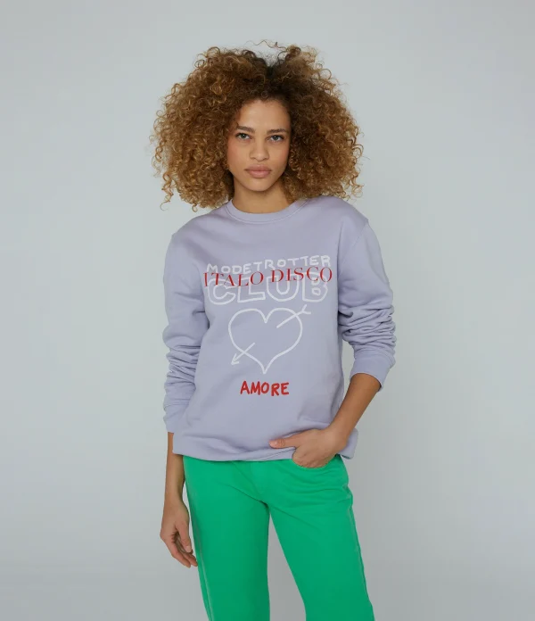 Modetrotter Sweatshirt Tom Horade Sérigraphie Coton Lila 7