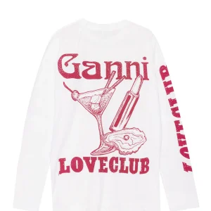 Ganni Tee-shirt Coton Organique Blanc 9