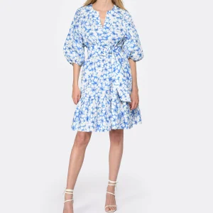 Tara Jarmon Robe Courte Rosabetta Coton Bleu 10