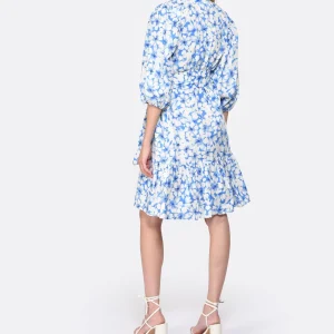 Tara Jarmon Robe Courte Rosabetta Coton Bleu 12