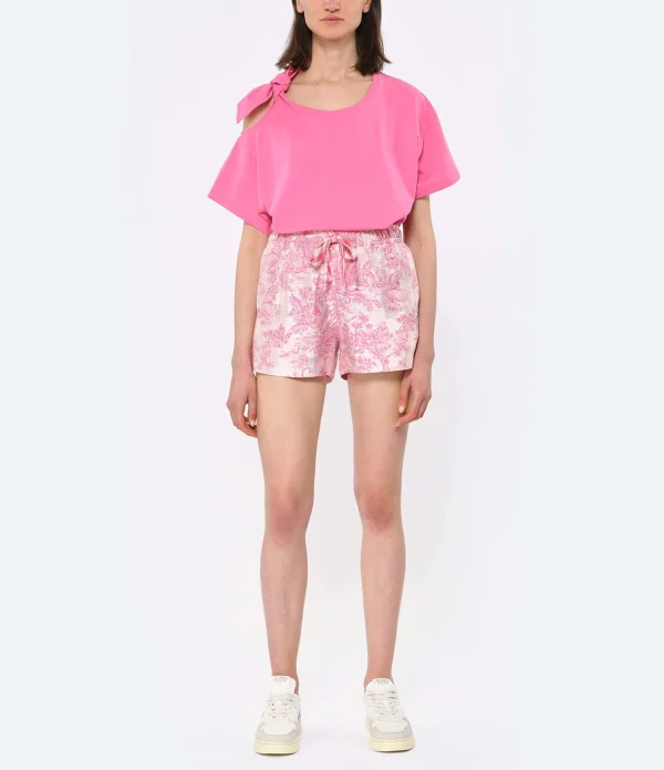 Tara Jarmon Tee-shirt Tarabow Coton Rose 7