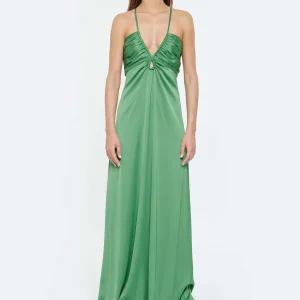 Tara Jarmon Robe Longue Rosalia Vert 10