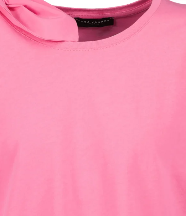 Tara Jarmon Tee-shirt Tarabow Coton Rose 3