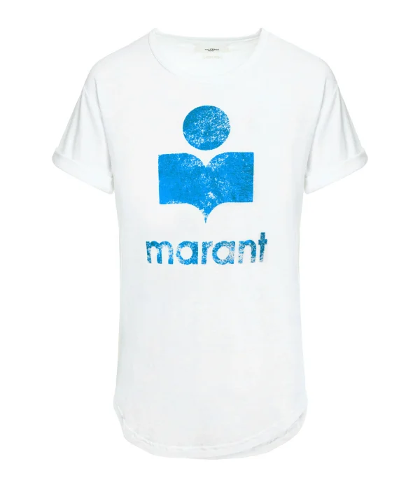 MARANT ÉTOILE Tee-shirt Koldi Lin Blanc Bleu 1