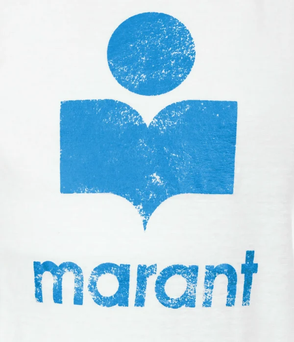 MARANT ÉTOILE Tee-shirt Koldi Lin Blanc Bleu 3