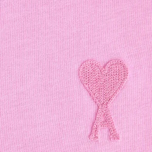 AMI Paris Tee-shirt Unisexe Ami De Cœur Coton Biologique Rose Bonbon 9