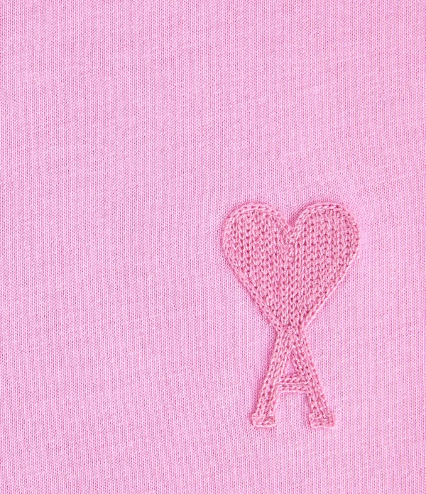 AMI Paris Tee-shirt Unisexe Ami De Cœur Coton Biologique Rose Bonbon 3