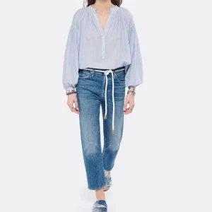 Vanessa Bruno Blouse Nipoa Coton Rayures Bleu 13