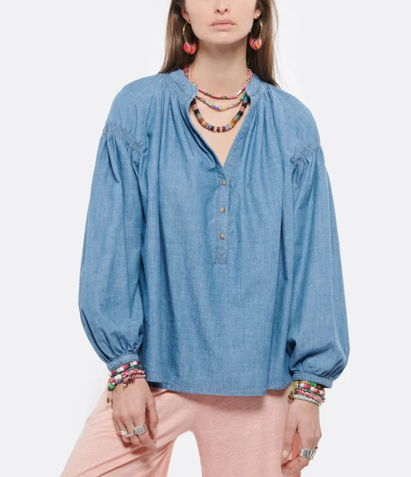 Vanessa Bruno Blouse Nipoa Coton Chambray 4