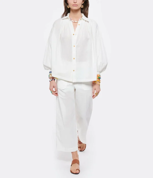 Vanessa Bruno Pantalon Helias Coton Blanc 7