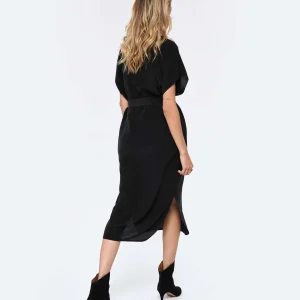 Vanessa Bruno Robe Midi Amarilla Soie Noir 12