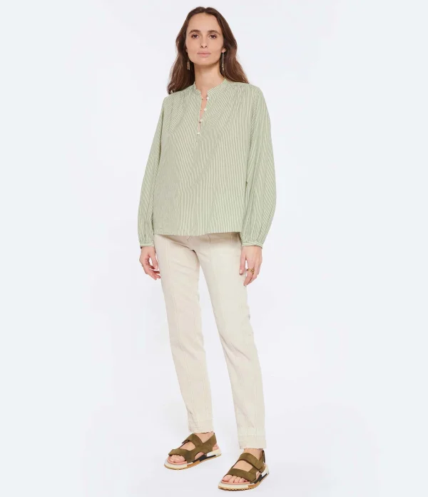 Vanessa Bruno Blouse Mederic Coton Vert D’Eau 5