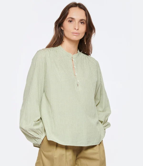 Vanessa Bruno Blouse Mederic Coton Vert D’Eau 4