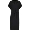 Vanessa Bruno Robe Midi Amarilla Soie Noir 16