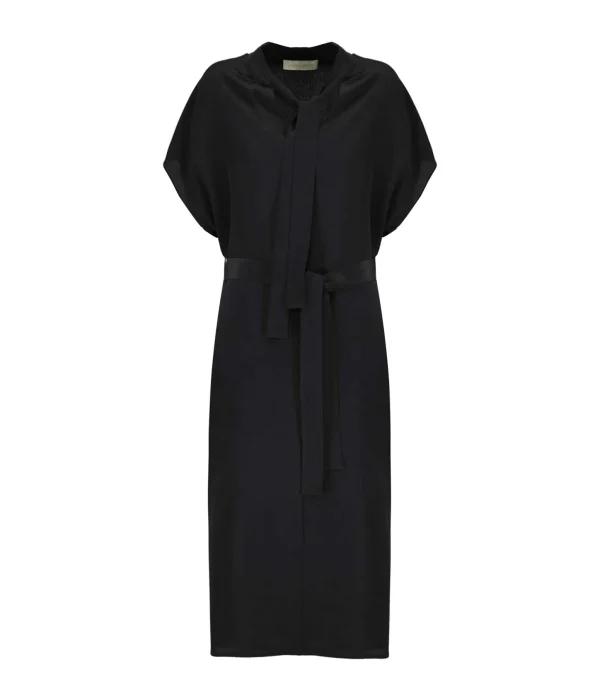 Vanessa Bruno Robe Midi Amarilla Soie Noir 1