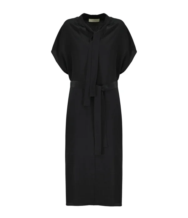 Vanessa Bruno Robe Midi Amarilla Soie Noir 1