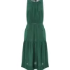 Vanessa Bruno Robe Midi Roema Lin Vert Fonce 13