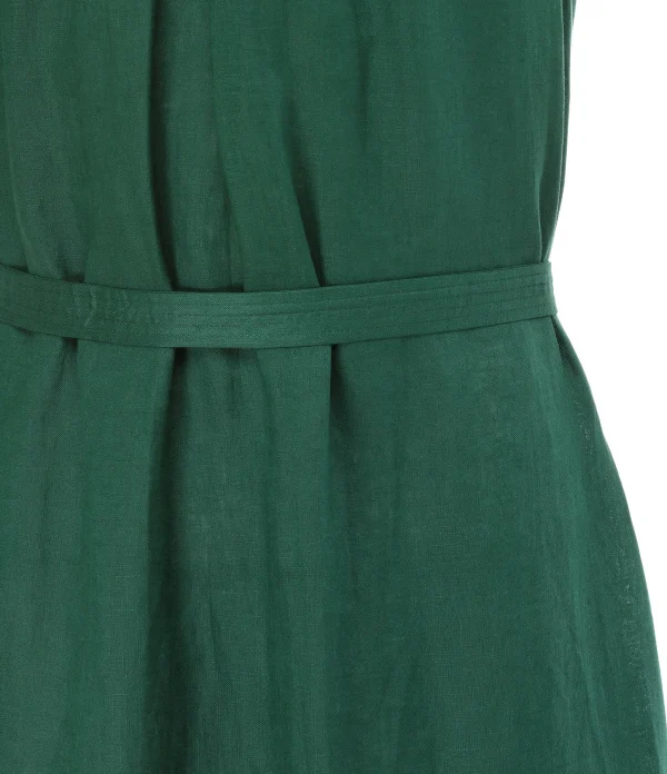 Vanessa Bruno Robe Midi Roema Lin Vert Fonce 3