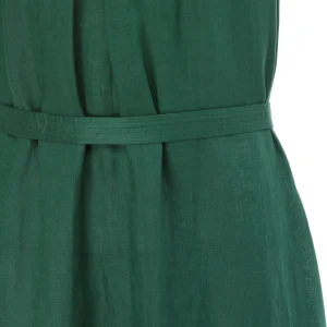 Vanessa Bruno Robe Midi Roema Lin Vert Fonce 8