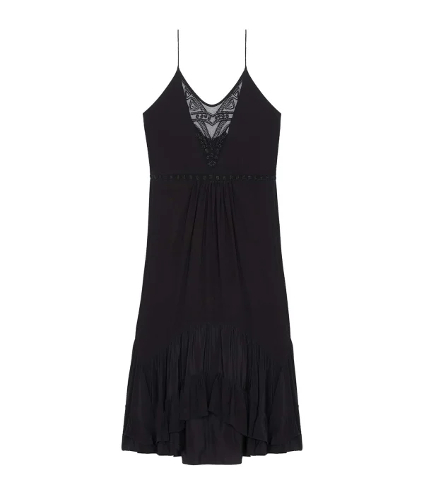 IRO Robe Midi Cliff Soie Noir 1