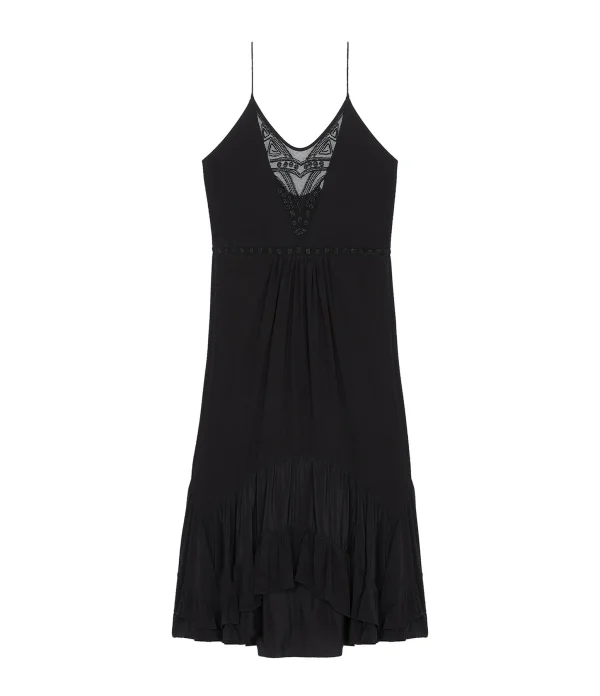 IRO Robe Midi Cliff Soie Noir 1