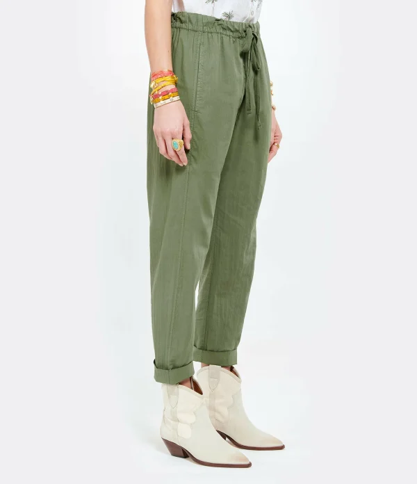 XIRENA Pantalon Fin Draper Coton Vert Olive 5