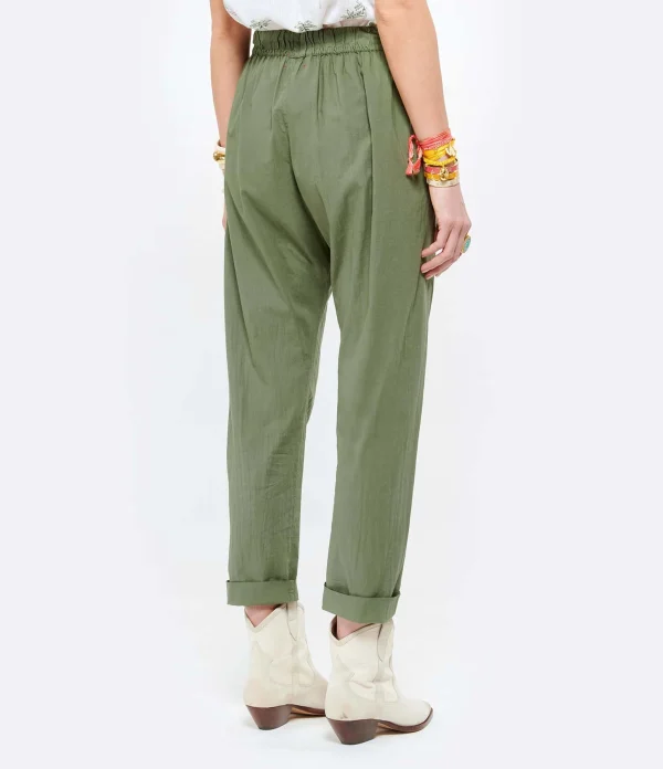 XIRENA Pantalon Fin Draper Coton Vert Olive 6