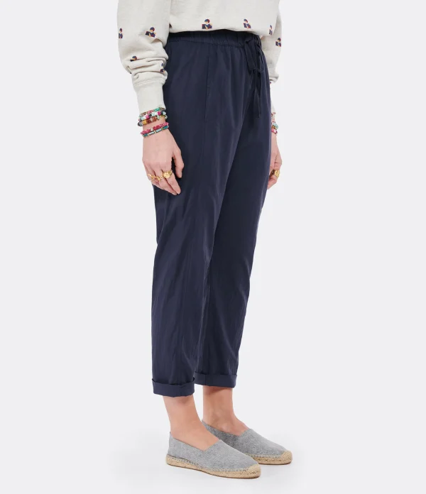 XIRENA Pantalon Fin Draper Coton Bleu Navy 5