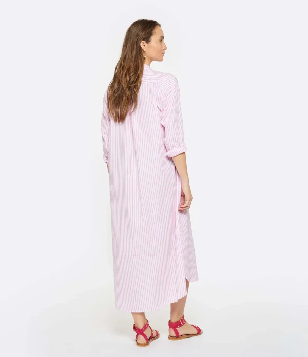 XIRENA Robe Longue Marlowe Rayures Coton Rose 5