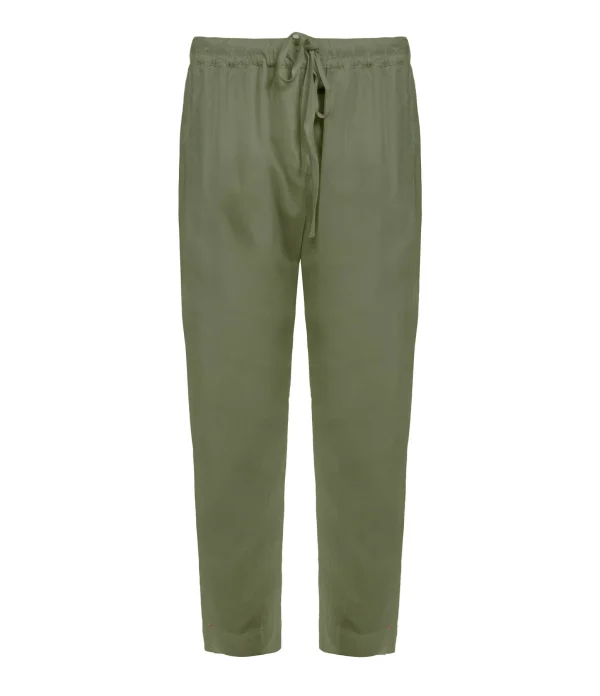 XIRENA Pantalon Fin Draper Coton Vert Olive 1