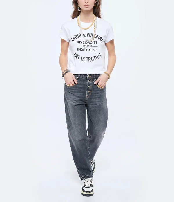 Zadig & Voltaire Tee-shirt Walk Blason Coton Blanc 5