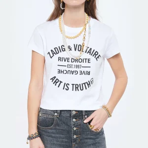 Zadig & Voltaire Tee-shirt Walk Blason Coton Blanc 10