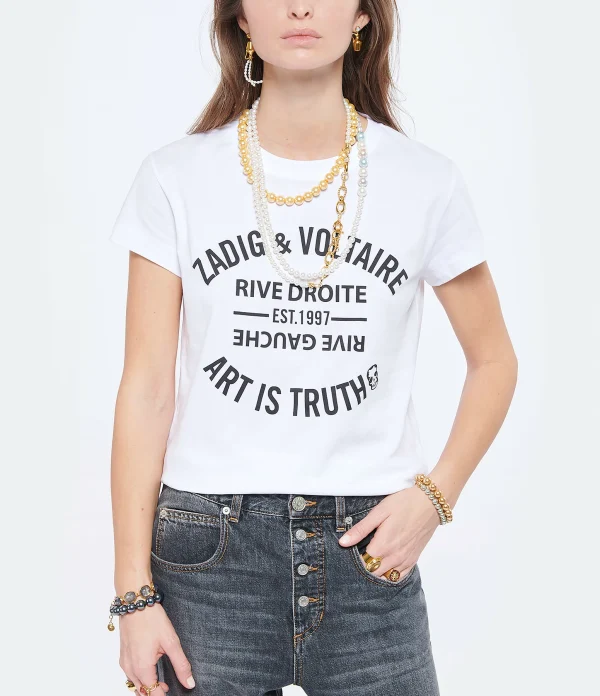 Zadig & Voltaire Tee-shirt Walk Blason Coton Blanc 4