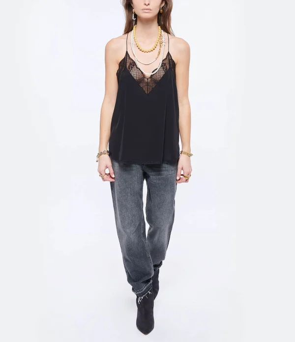 Zadig & Voltaire Top Caraco Christy Soie Noir 4