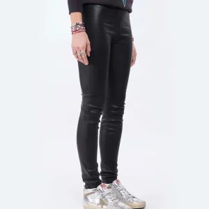 Zadig & Voltaire Pantalon Pharel Cuir Noir 14